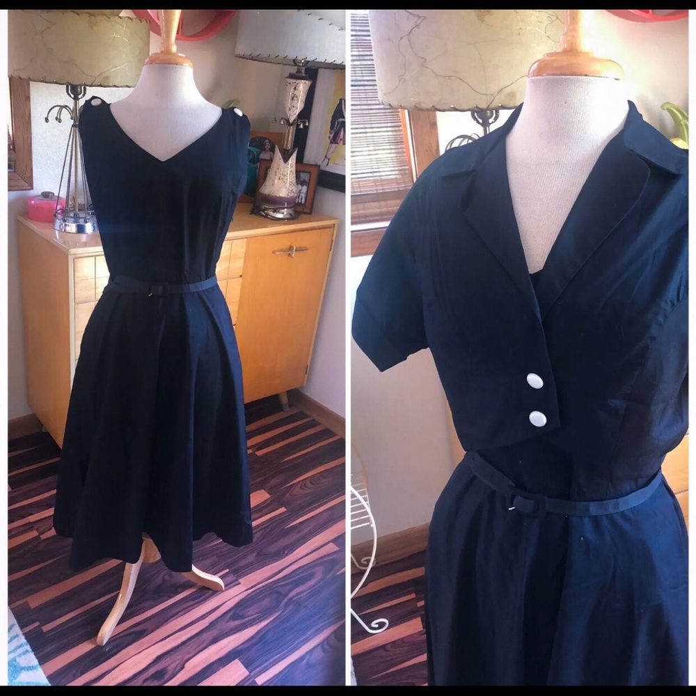 SOLD Vintage 1950s Dress 2 Pc Set Pinup Rockabilly - Picture 1 of 8